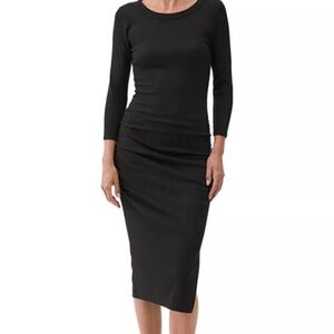 Michael Stars Black Long-Sleeve Bodycon Midi Dress
